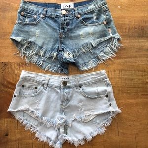 2 pairs of one teaspoon Jean shorts. Both size 27